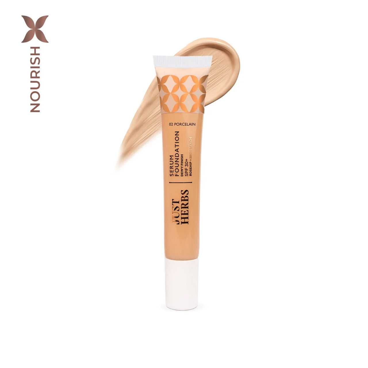 Serum Foundation Dewy Finish SPF30+ Tube with Rosehip and Rice Starch