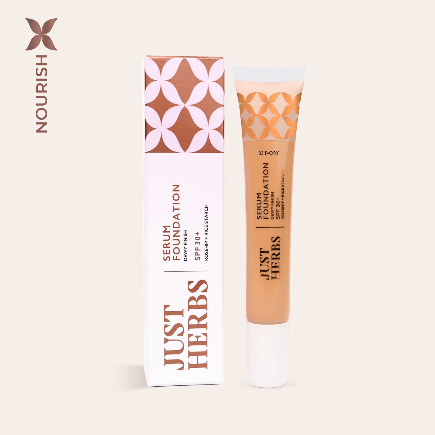 Serum Foundation Dewy Finish SPF30+ with Rosehip and Rice Starch, 03ivory
Serum Foundation Dewy Finish SPF30+ with Rosehip and Rice Starch, 03ivory