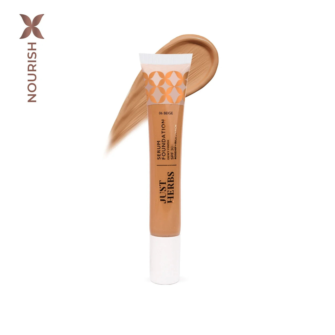 Serum Foundation Dewy Finish SPF30+ Tube with Rosehip and Rice Starch