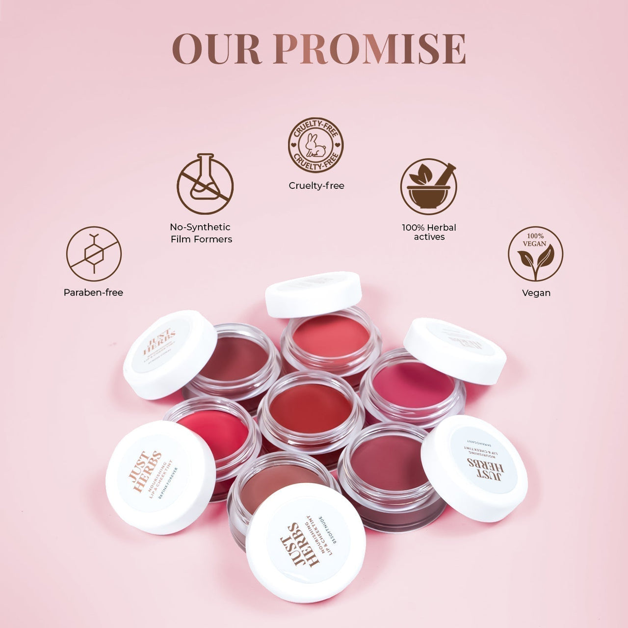 Nourishing Lip and Cheek Tint (Pack of 2): Pale Pink and Brick Red