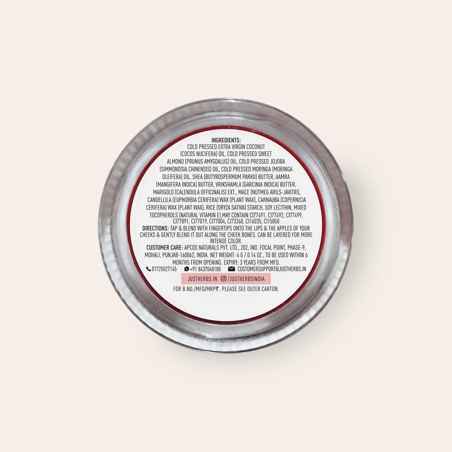 Nourishing Lip and Cheek Tint (Pack of 2): Pale Pink and Brick Red