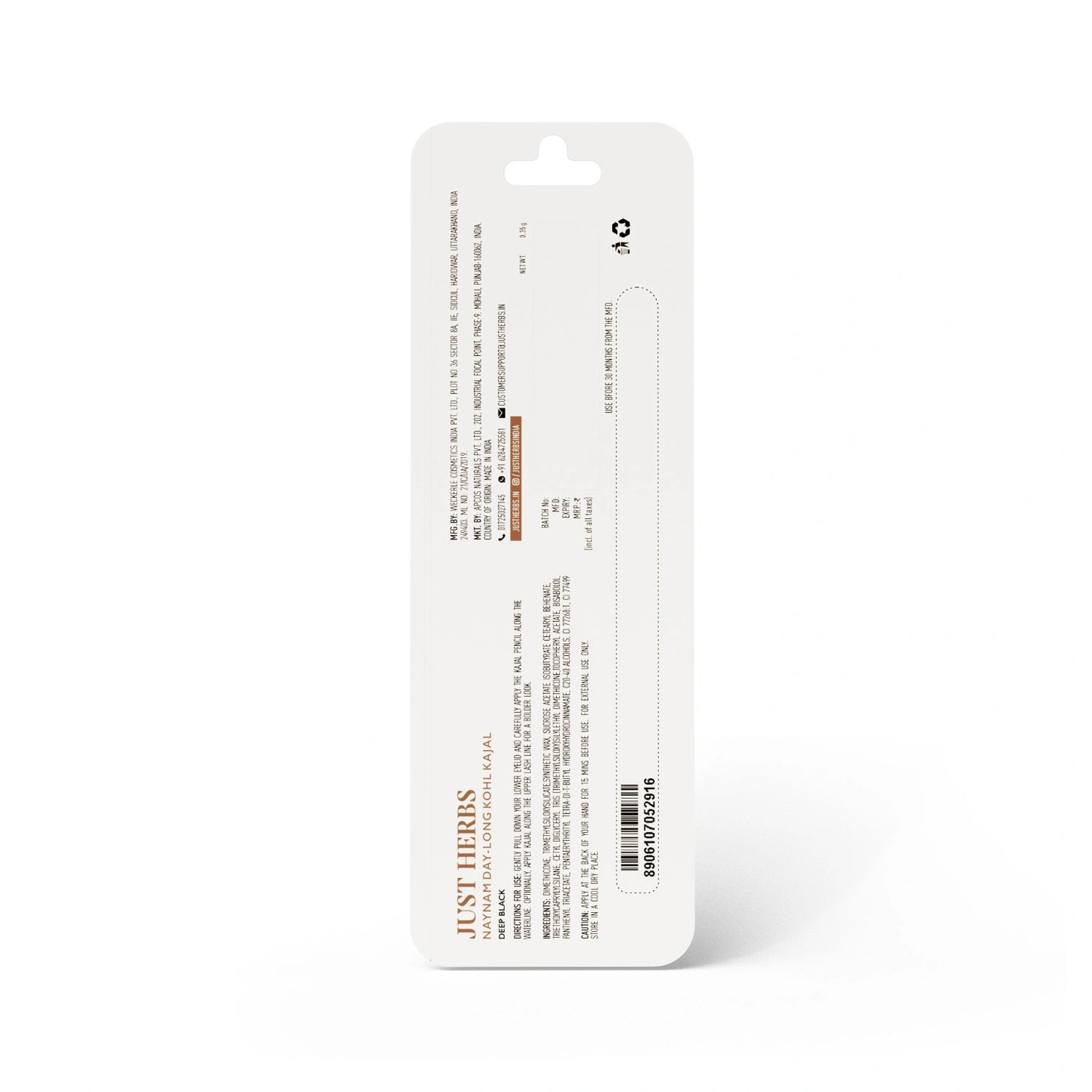 Naynam Day-long Kohl Kajal – Deep Black | Cyclosiloxane-Free