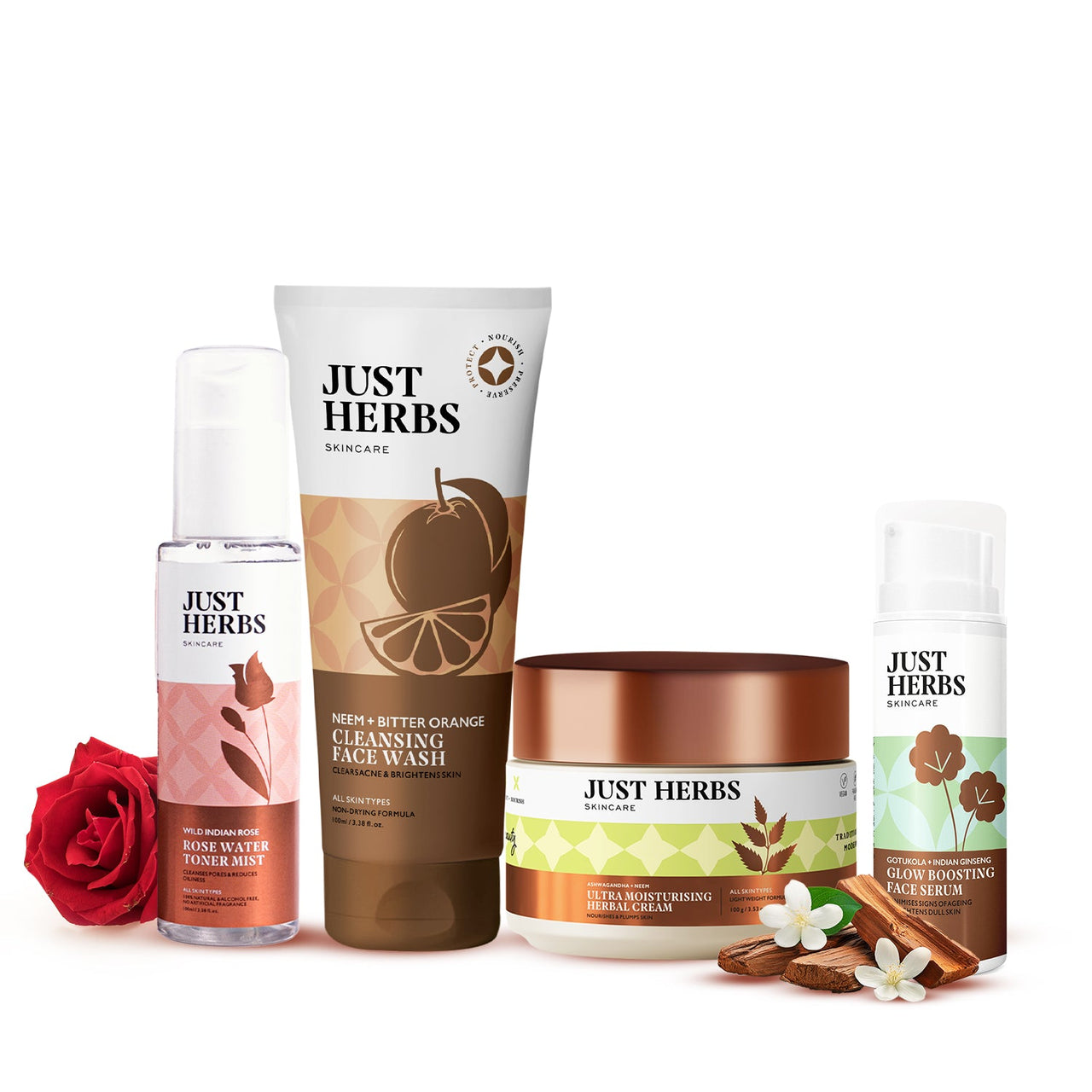 Ayurvedic Glow Boost Skincare Combo Kit of 4