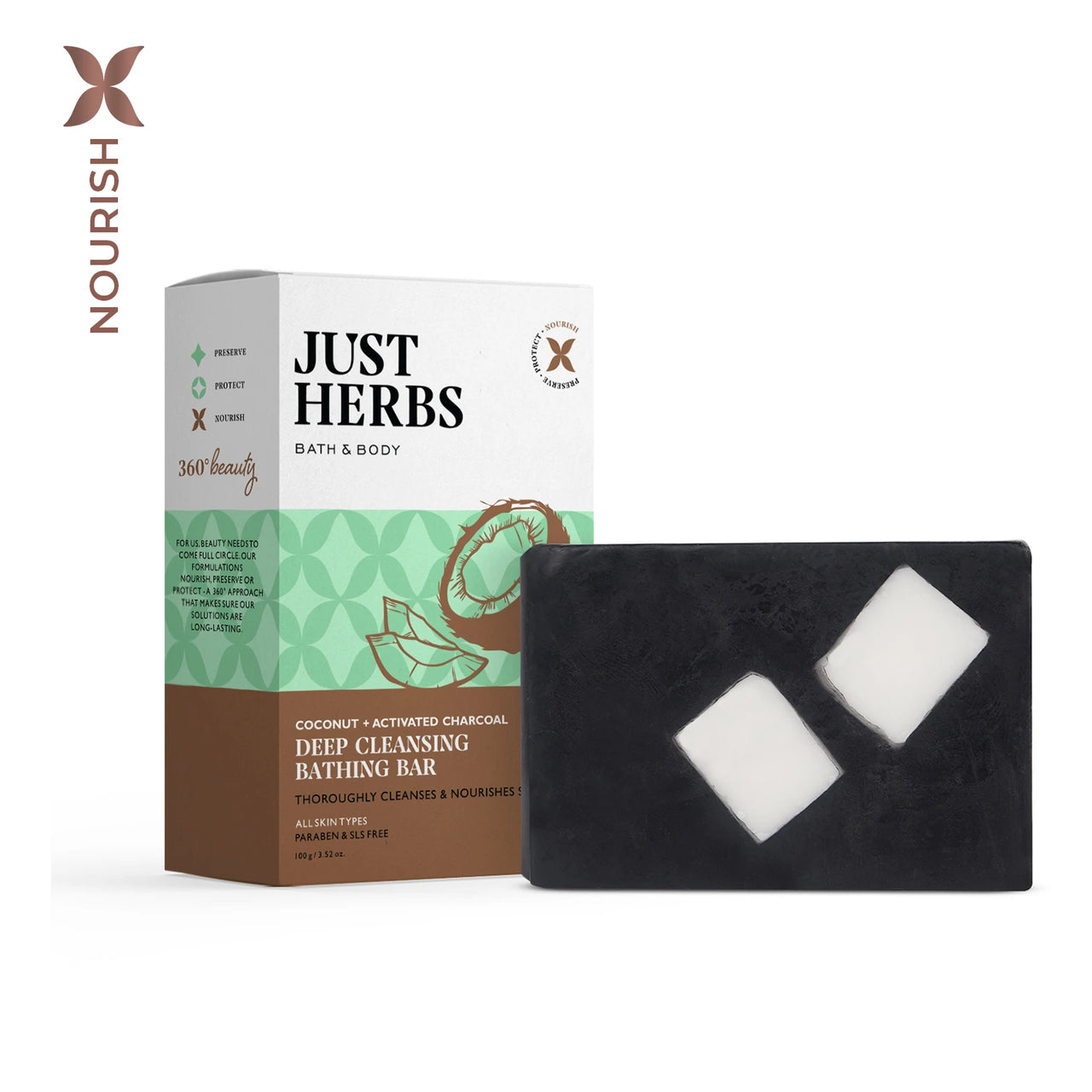 Deep Cleansing Bathing Bar with Coconut and Activated Charcoal