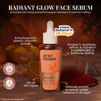 Thumbnail for Just Herbs Radiant Glow Face Serum with Mandarin & Saffron - 30ml