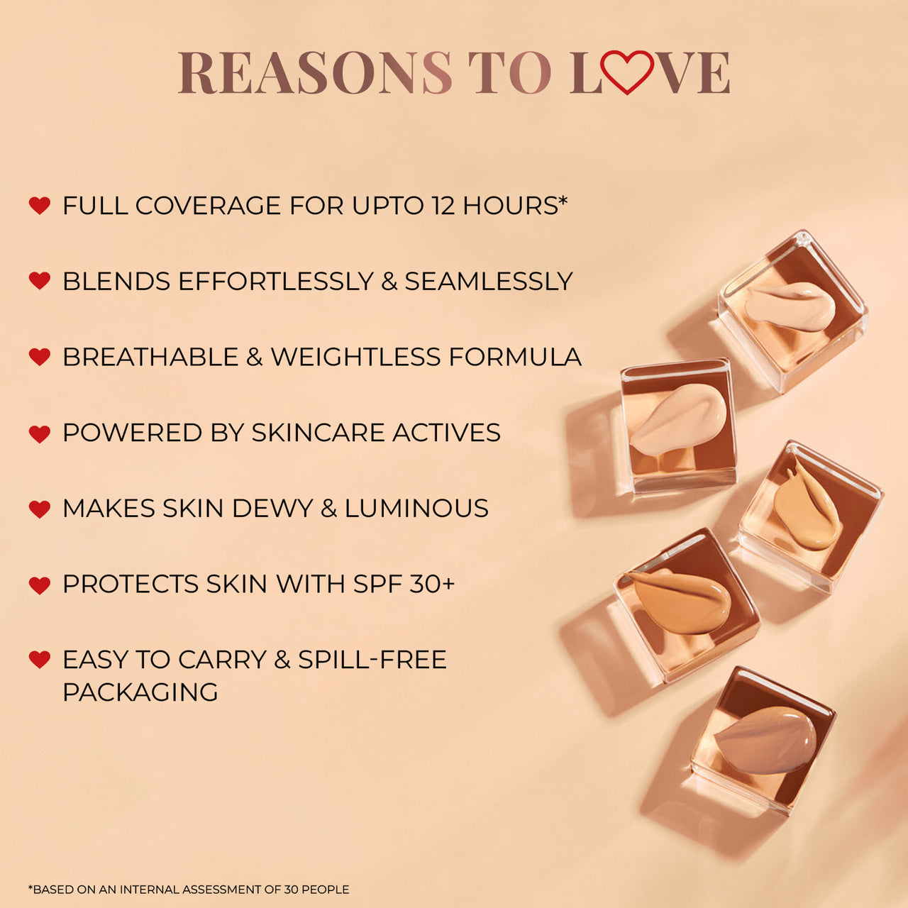 Serum Foundation Dewy Finish SPF30+ Tube with Rosehip and Rice Starch