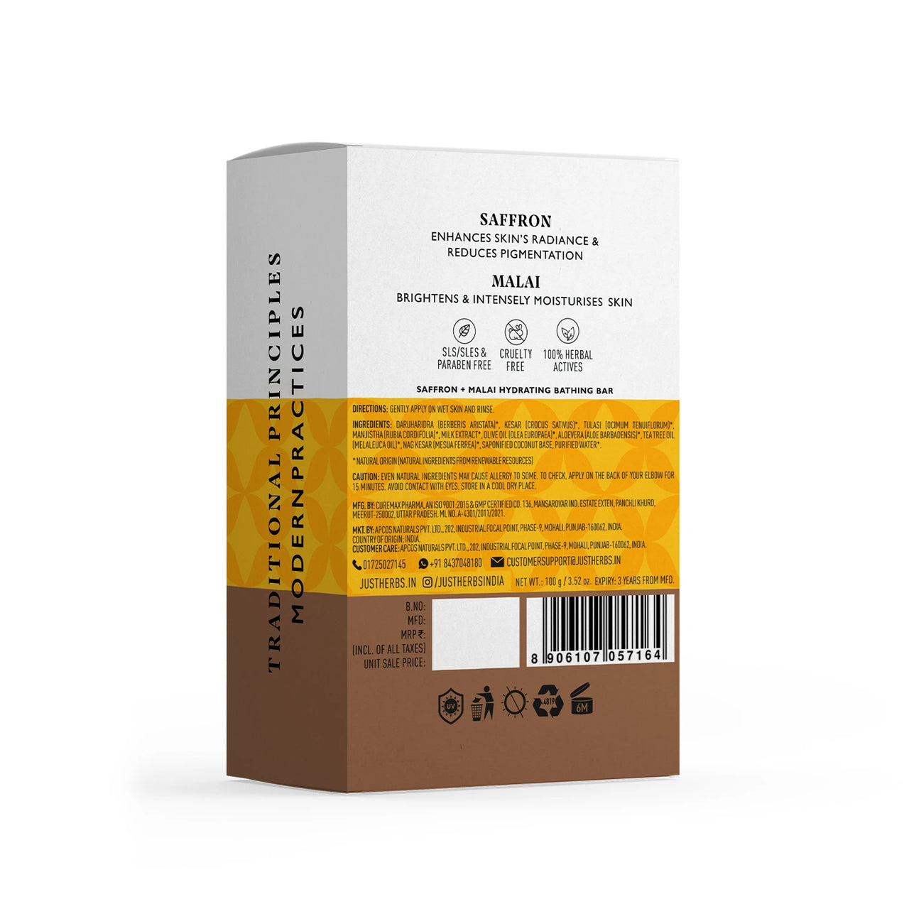 Hydrating Bathing Bar with Saffron and Malai