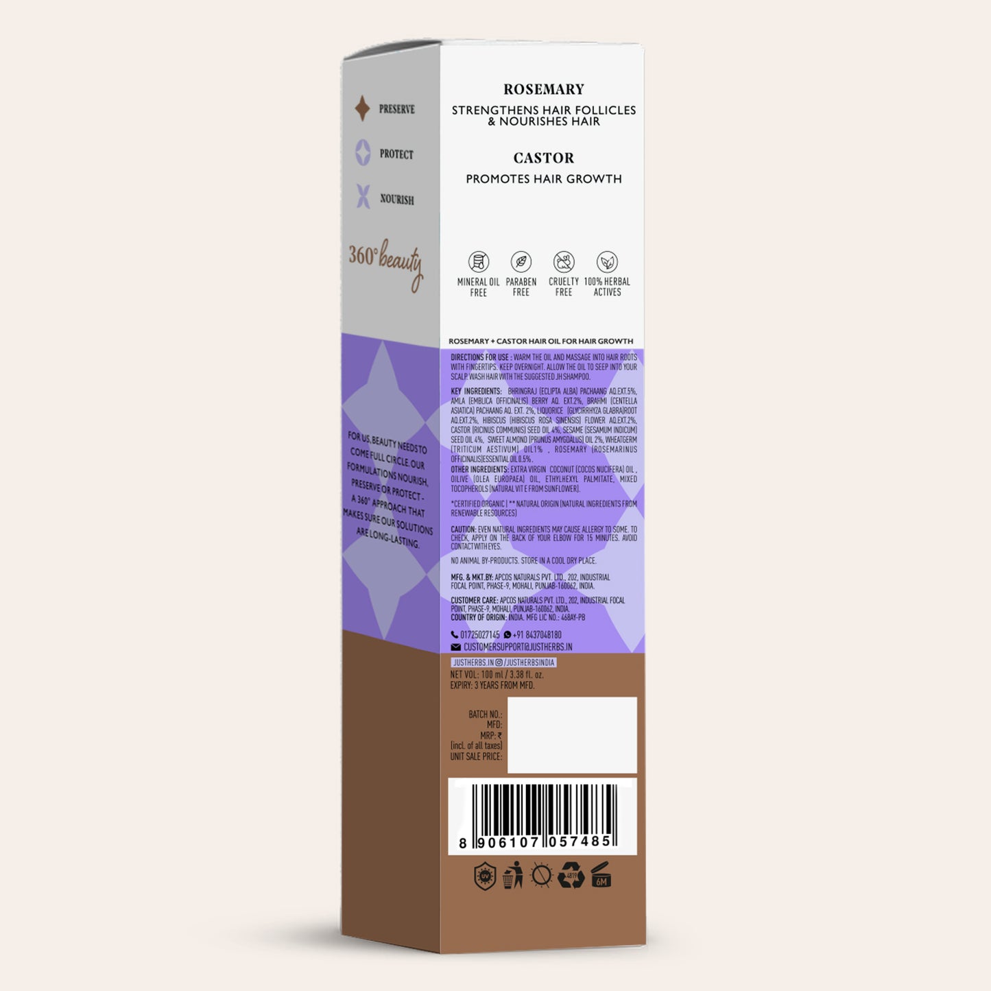 Hair Growth Oil with Rosemary and Castor