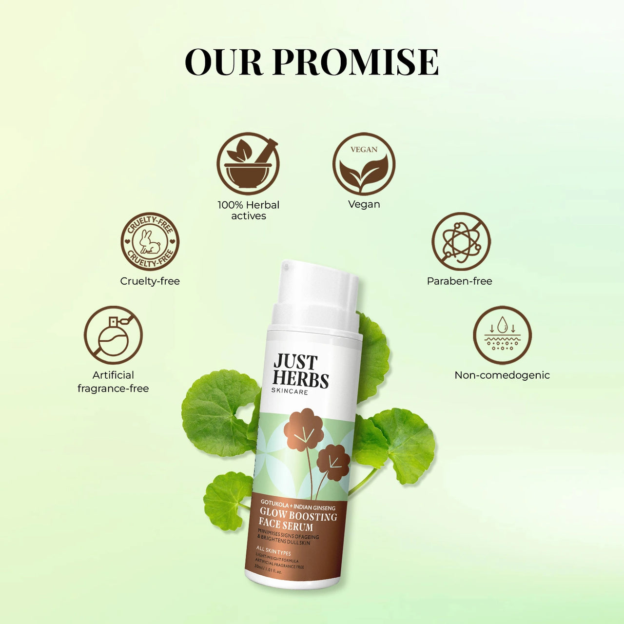 Glow Boosting Face serum with Gotukola and Indian Ginseng