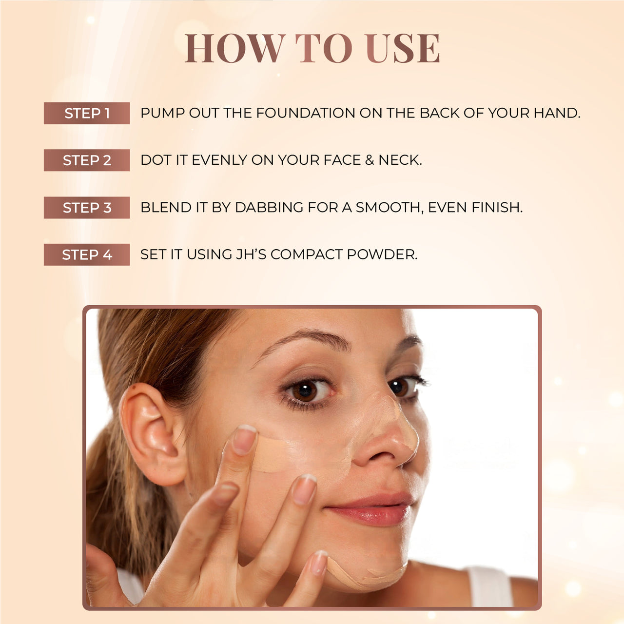 Serum Foundation Dewy Finish SPF30+ Tube with Rosehip and Rice Starch