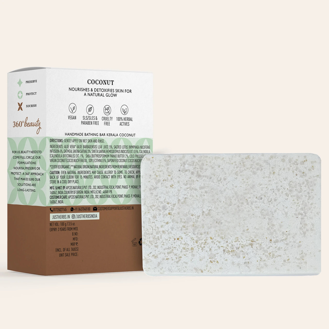 Kerala Coconut Nourishing Handmade Bathing Bar