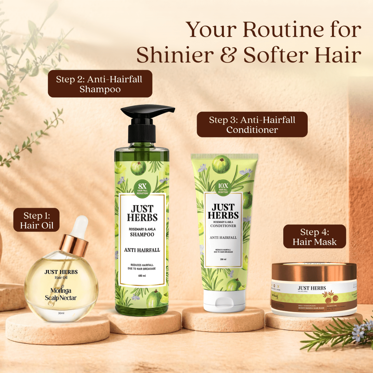 Anti Hairfall Shampoo 480ml | Rosemary, Amla & 12 Herbs