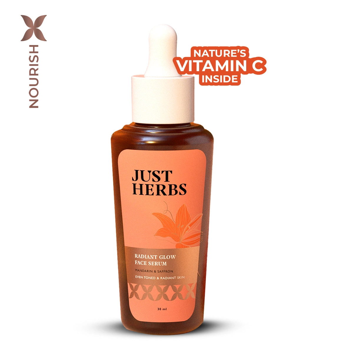 Just Herbs Radiant Glow Face Serum with Mandarin & Saffron - 30ml