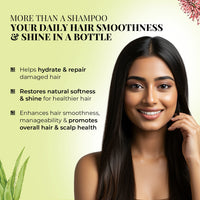 Thumbnail for Smooth & Shine Shampoo for Dry and Frizzy Hair| Aloe Vera, Almond, Rice Protein & 12 Herbs