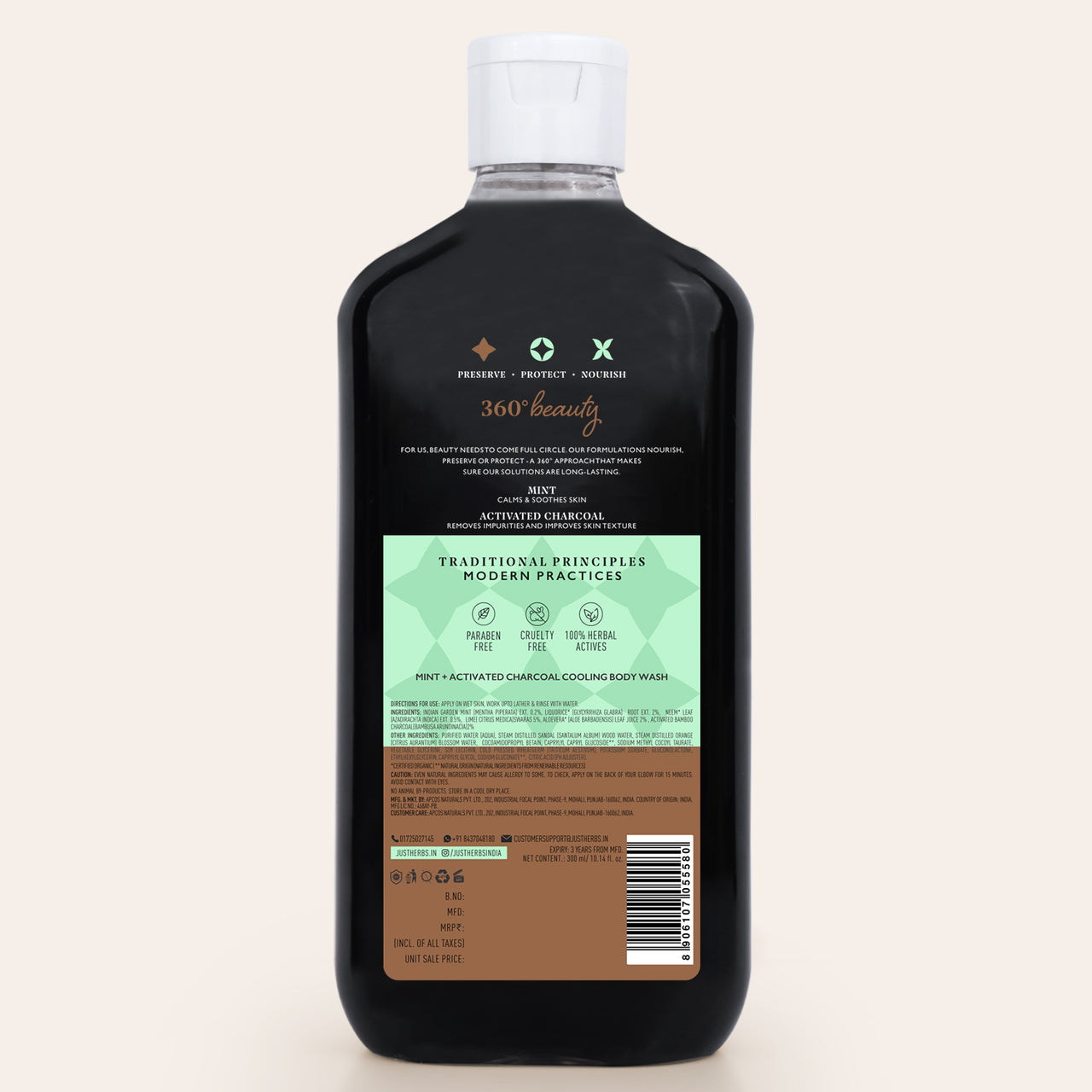 Mint Cooling Body Wash with Activated Charcoal