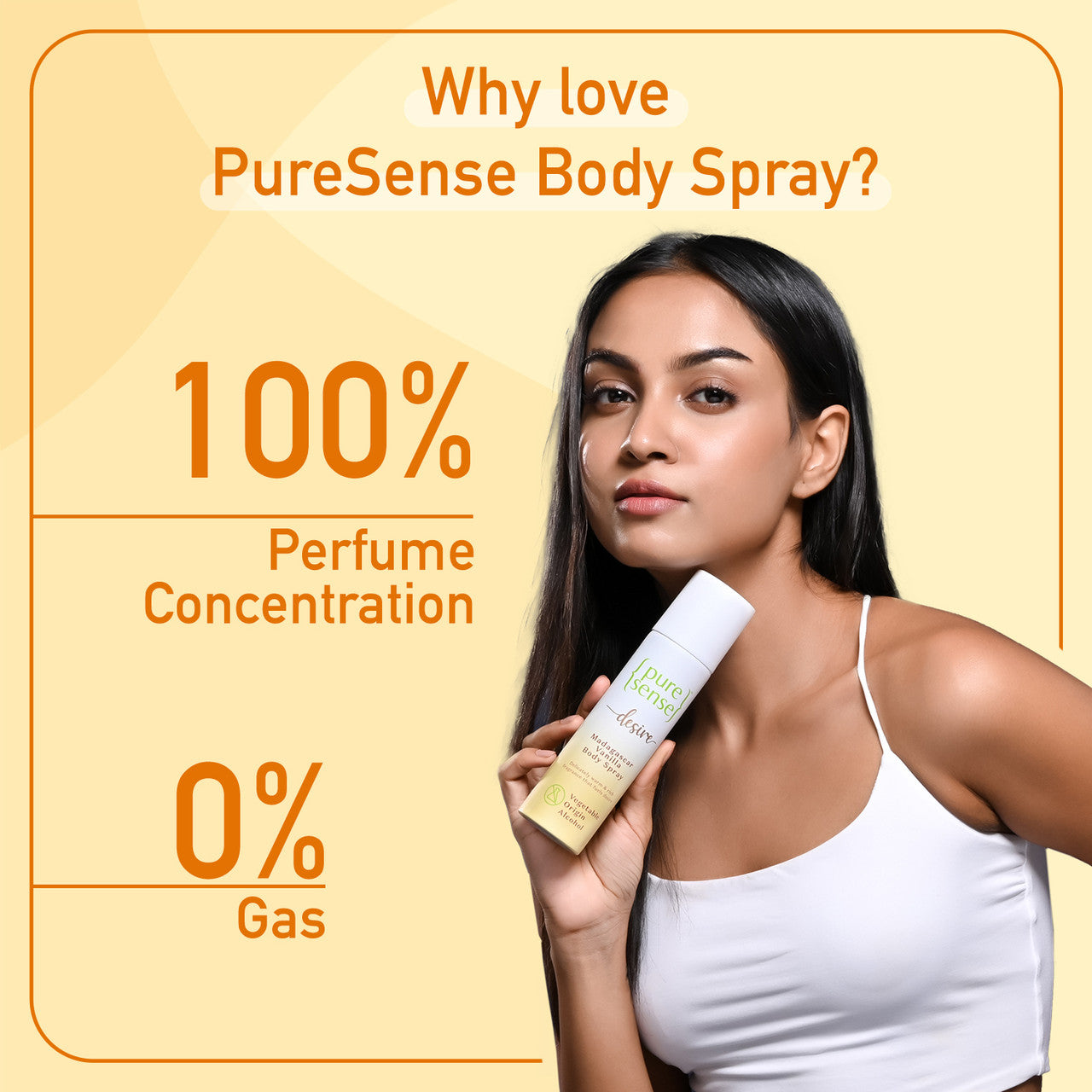 Pure Sense 'Love'British Rose Body Spray & Pure Sense 'Desire' Madagascar Vanilla Body Spray 300ml
