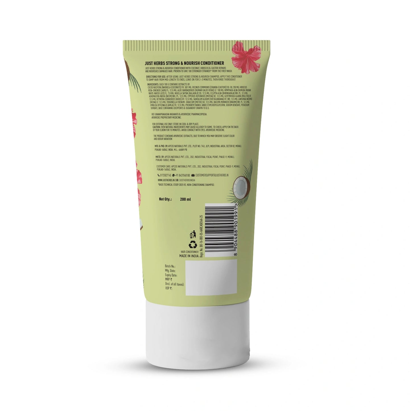 Strong & Nourish Conditioner | Coconut, Hibiscus, Castor & 13 Herbs