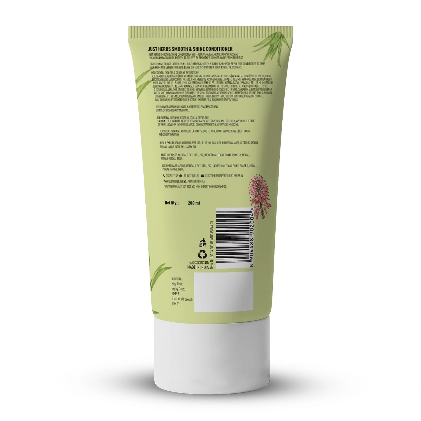 Smooth & Shine Conditioner | Aloe Vera, Almond & 14 Herbs