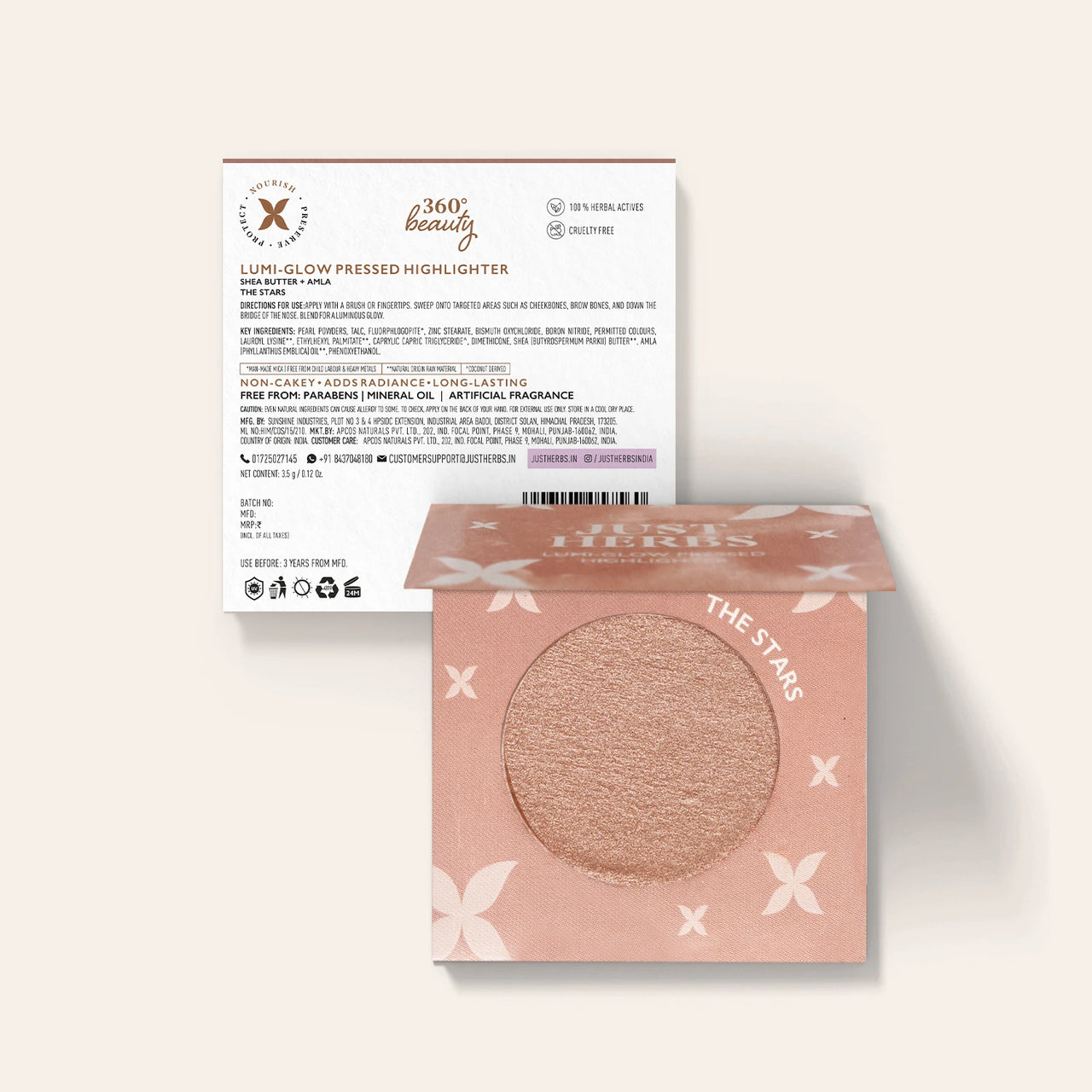 Lumi-glow Pressed Highlighter with Shea Butter and Amla