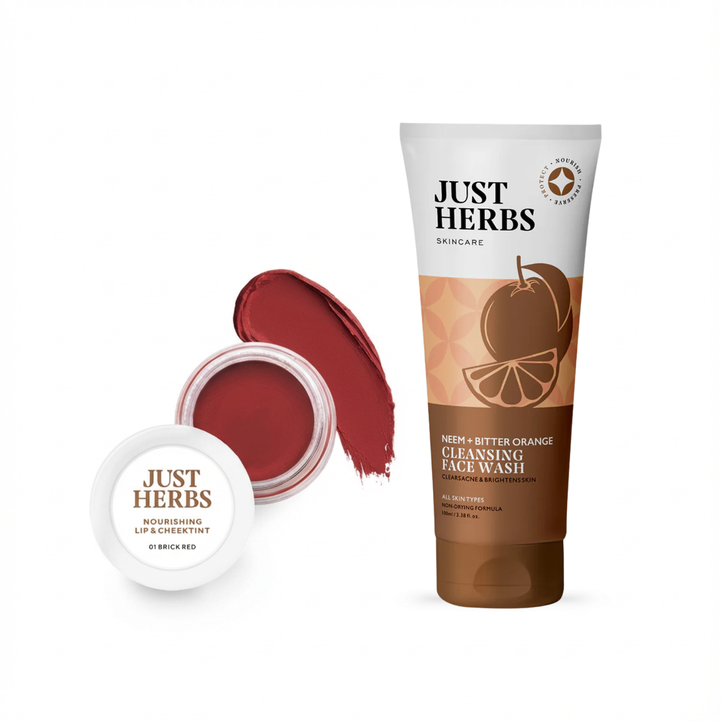 Cleansing Face Wash with Neem and Bitter Orange / Silksplash + Nourishing Lip and Cheek Tint