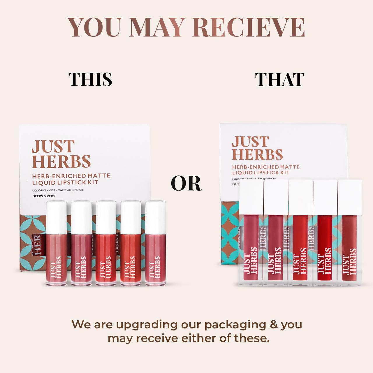 Deeps And Reds: Herb Enriched Matte Liquid Lipstick Kit- Set of 5  - Clearance