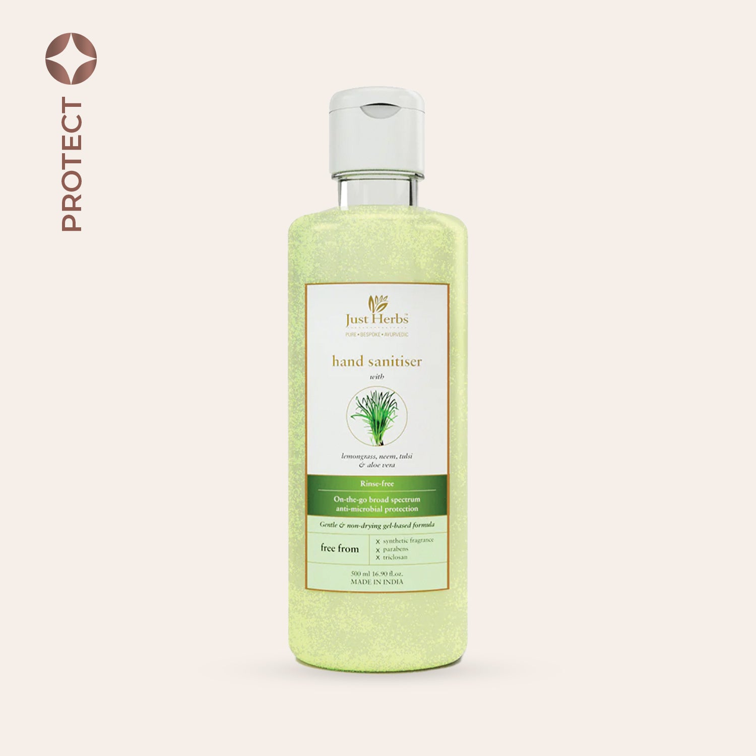 Just Herbs Hand Sanitiser - Lemongrass, Neem, Tulsi & Aloe Vera
Just Herbs Hand Sanitiser - Lemongrass, Neem, Tulsi & Aloe Vera