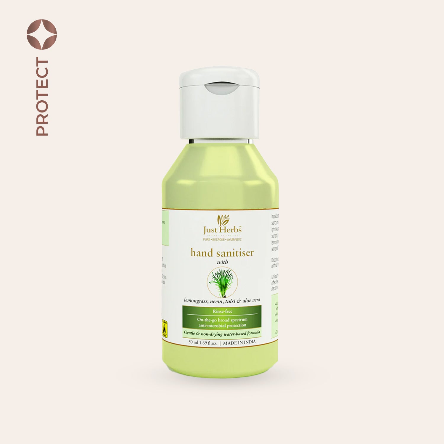 Just Herbs Hand Sanitiser - Lemongrass, Neem, Tulsi & Aloe Vera
Just Herbs Hand Sanitiser - Lemongrass, Neem, Tulsi & Aloe Vera