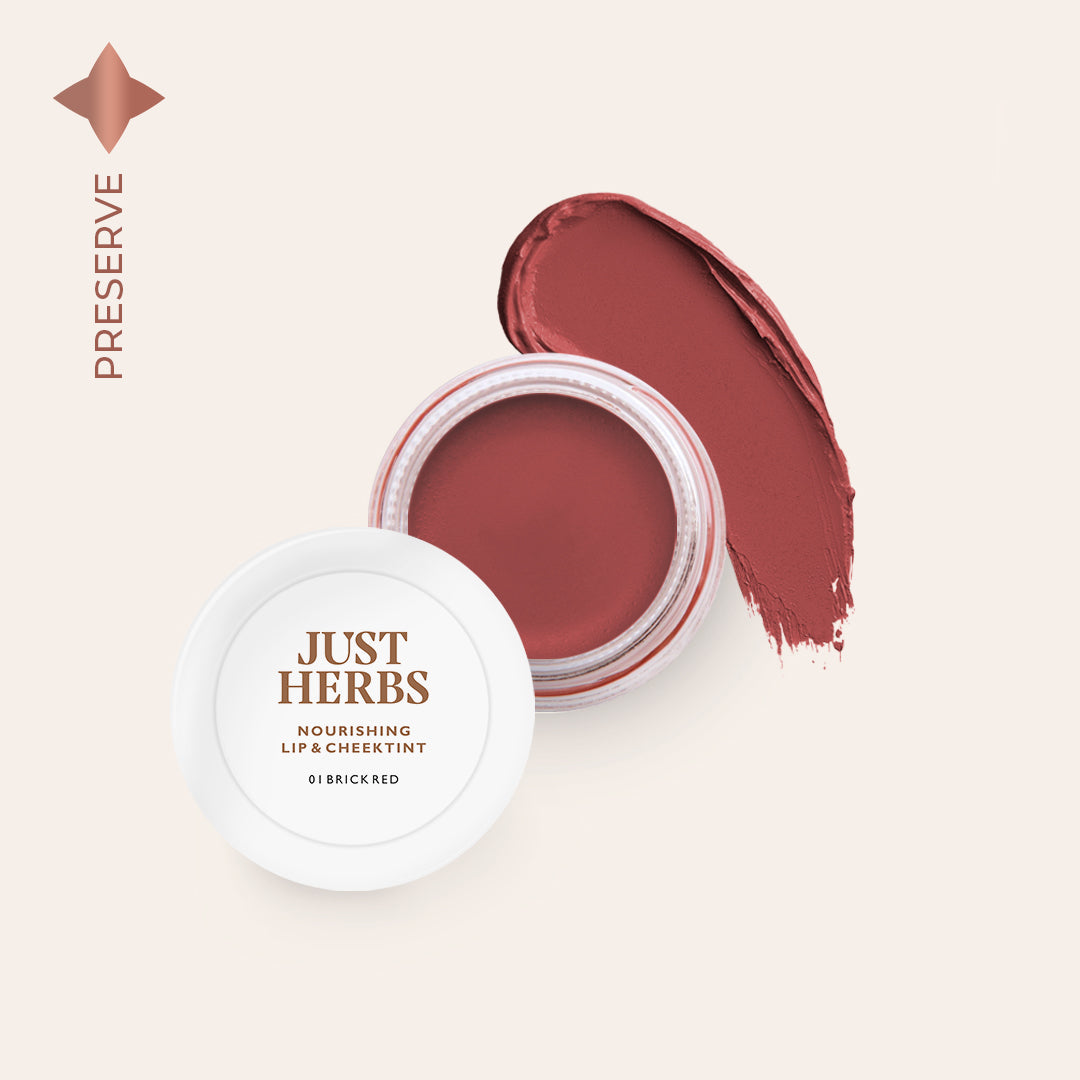 Nourishing Lip and Cheek Tint - Just Herbs, Brick_red_01
Nourishing Lip and Cheek Tint - Just Herbs, Brick_red_01