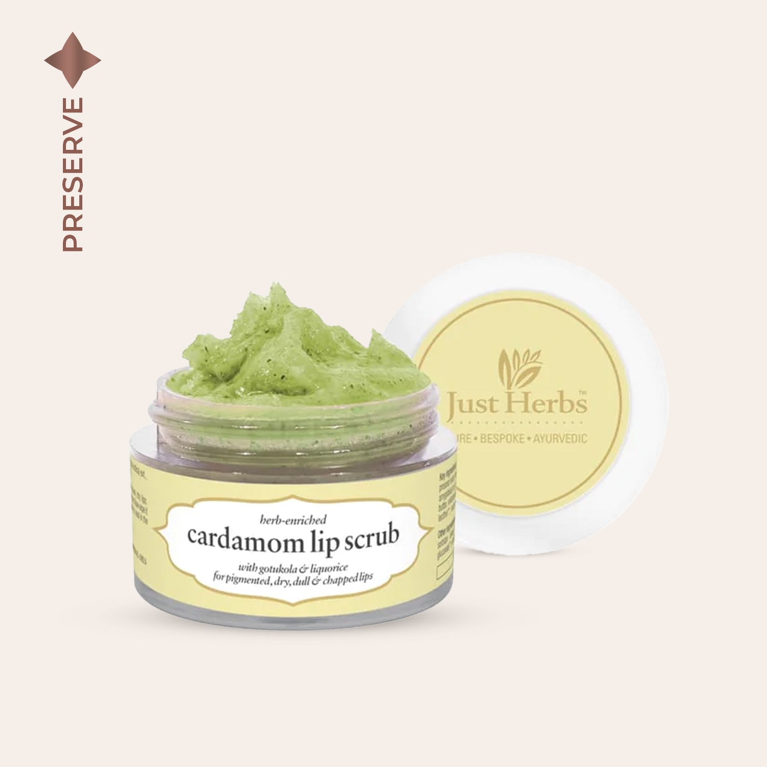Herb Enriched Lip Scrub, Cardamom_scrub
Herb Enriched Lip Scrub, Cardamom_scrub