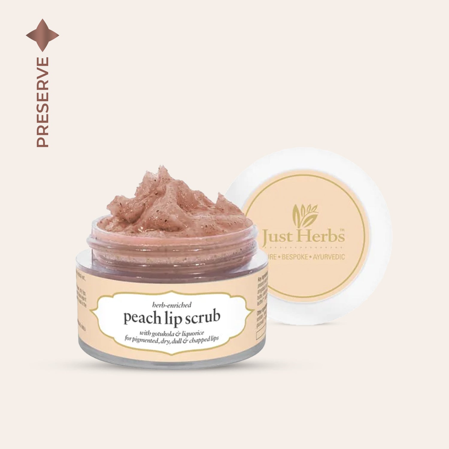 Herb Enriched Lip Scrub, Peach_scrub 
Herb Enriched Lip Scrub, Peach_scrub