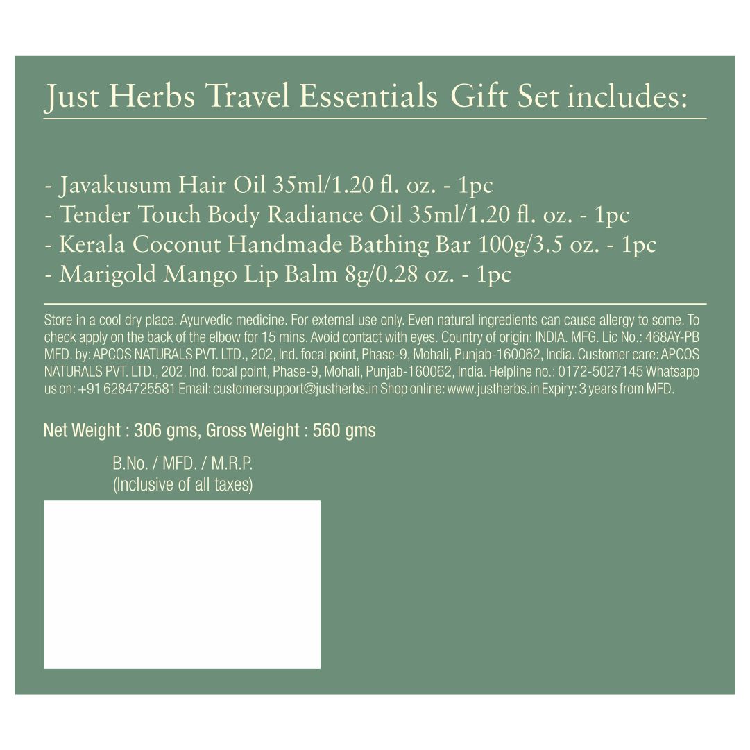 Just Herbs Travel Essential Gift Set
Just Herbs Travel Essential Gift Set