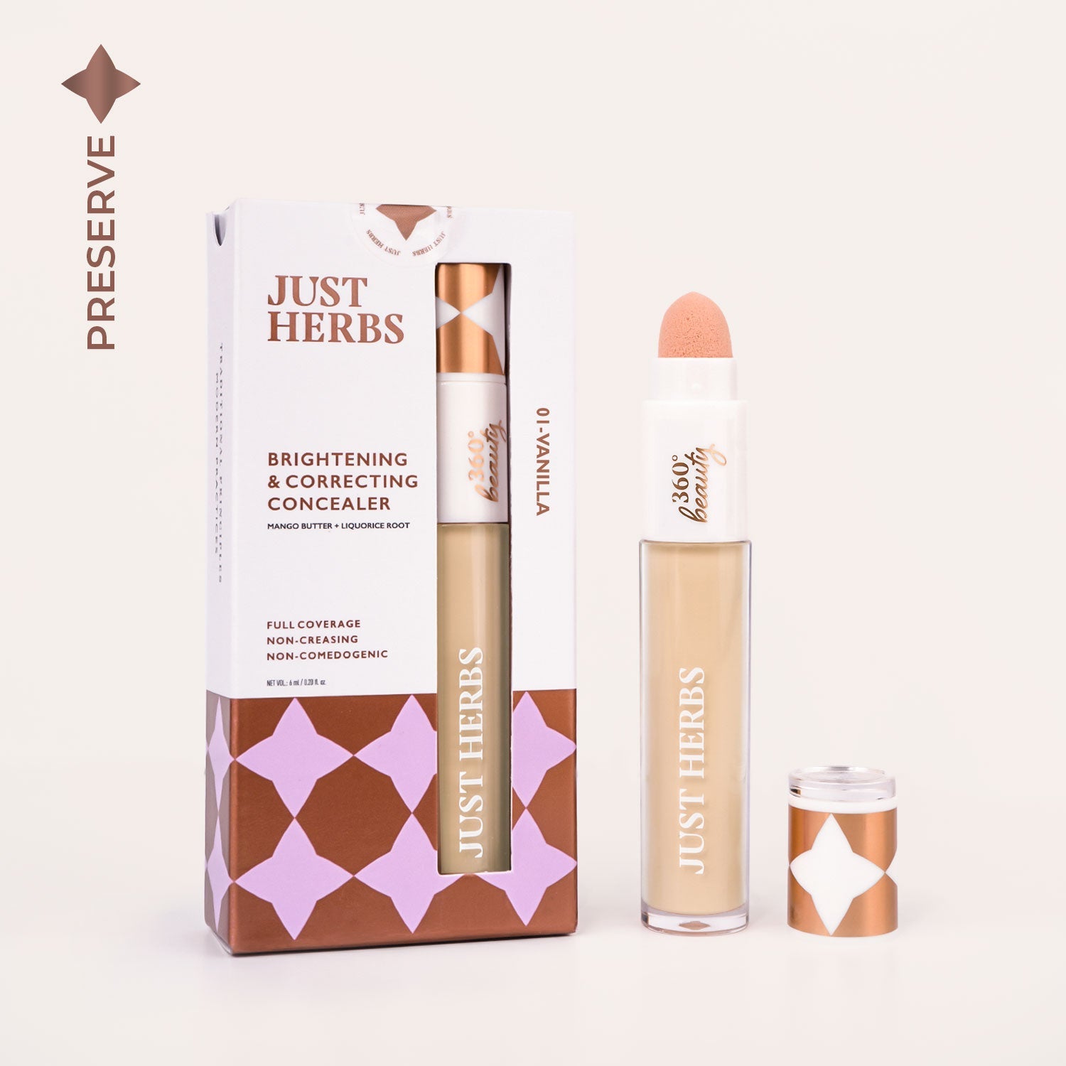 

Concealer Brightening & Correcting - Mango Butter and Liquorice Root - Just Herbs, 01-vanilla
