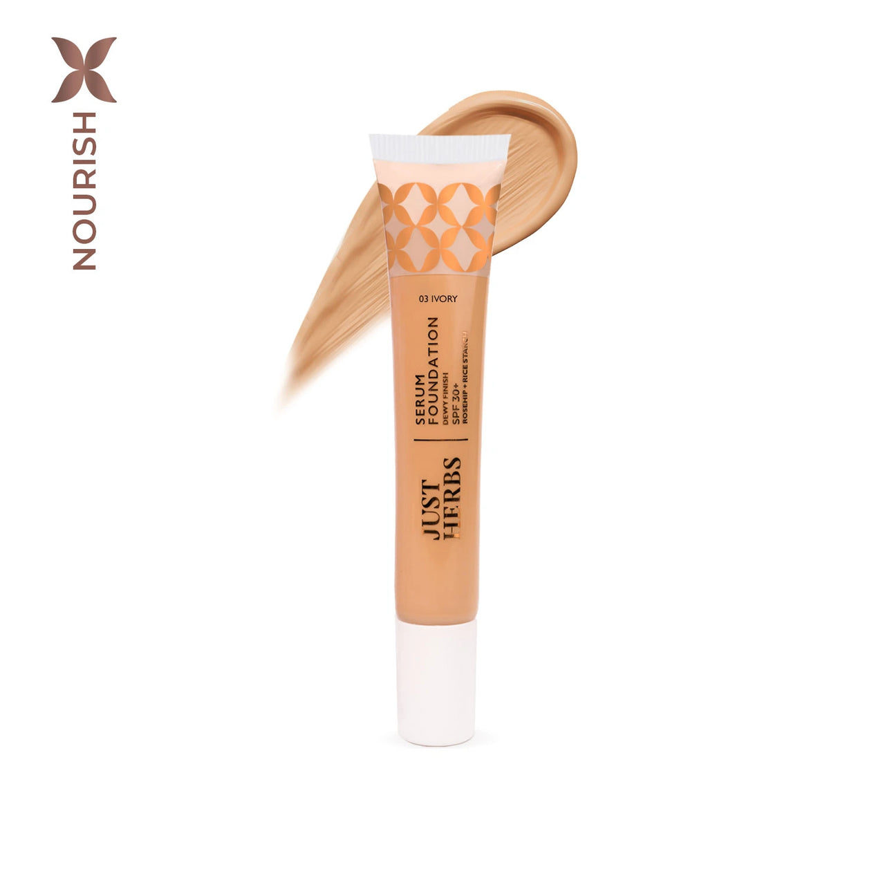 Serum Foundation Dewy Finish SPF30+ Tube with Rosehip and Rice Starch
