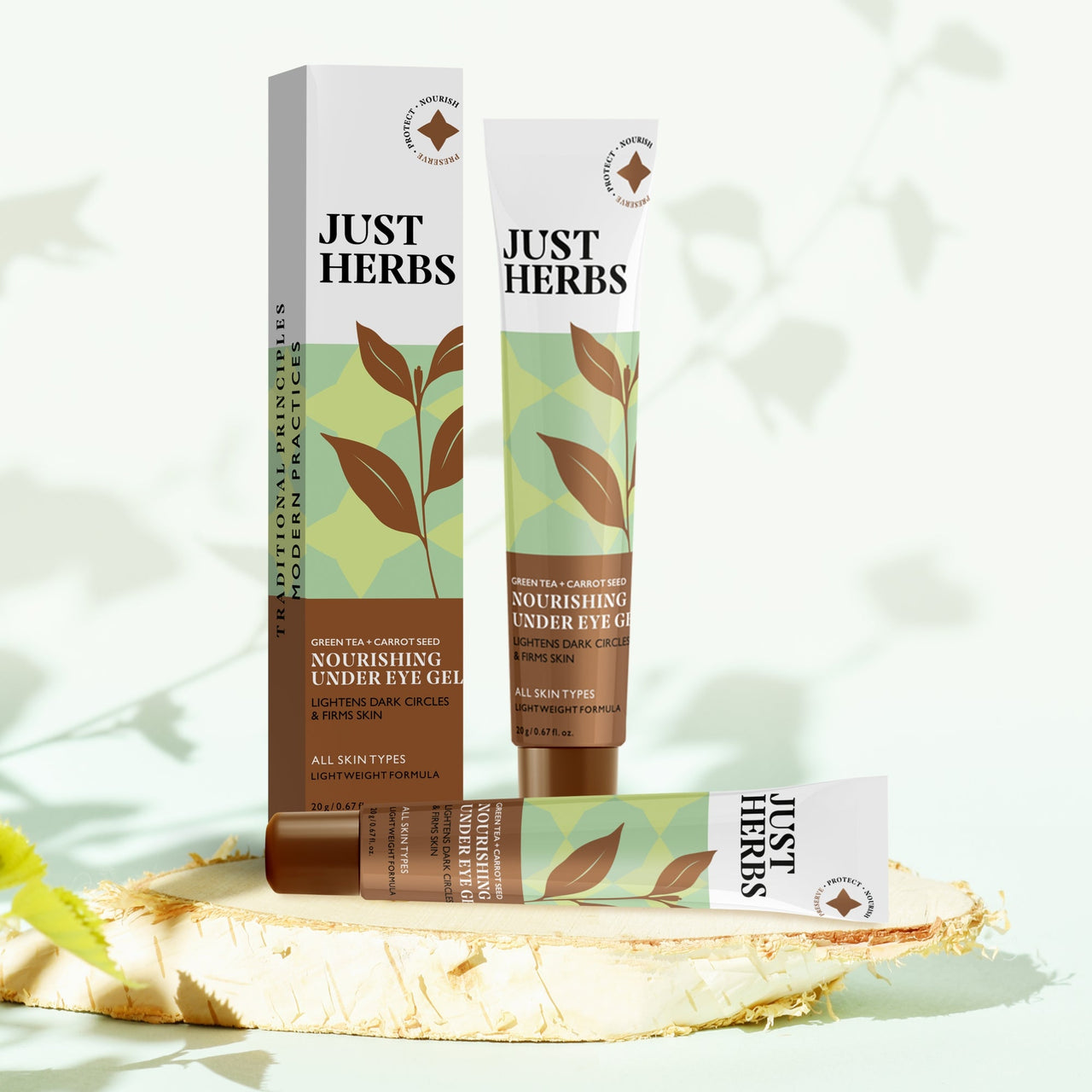 Nourishing Under Eye Gel with Green Tea and Carrot Seed - Just Herbs