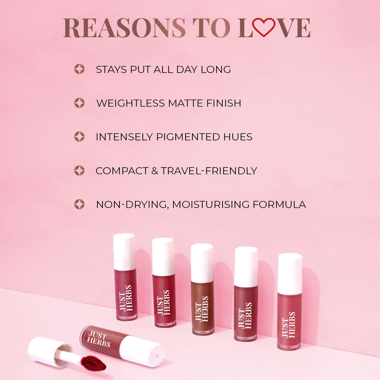 Herb-enriched Matte Liquid Lipstick Combo: Deeps & Reds + Brights & Pinks