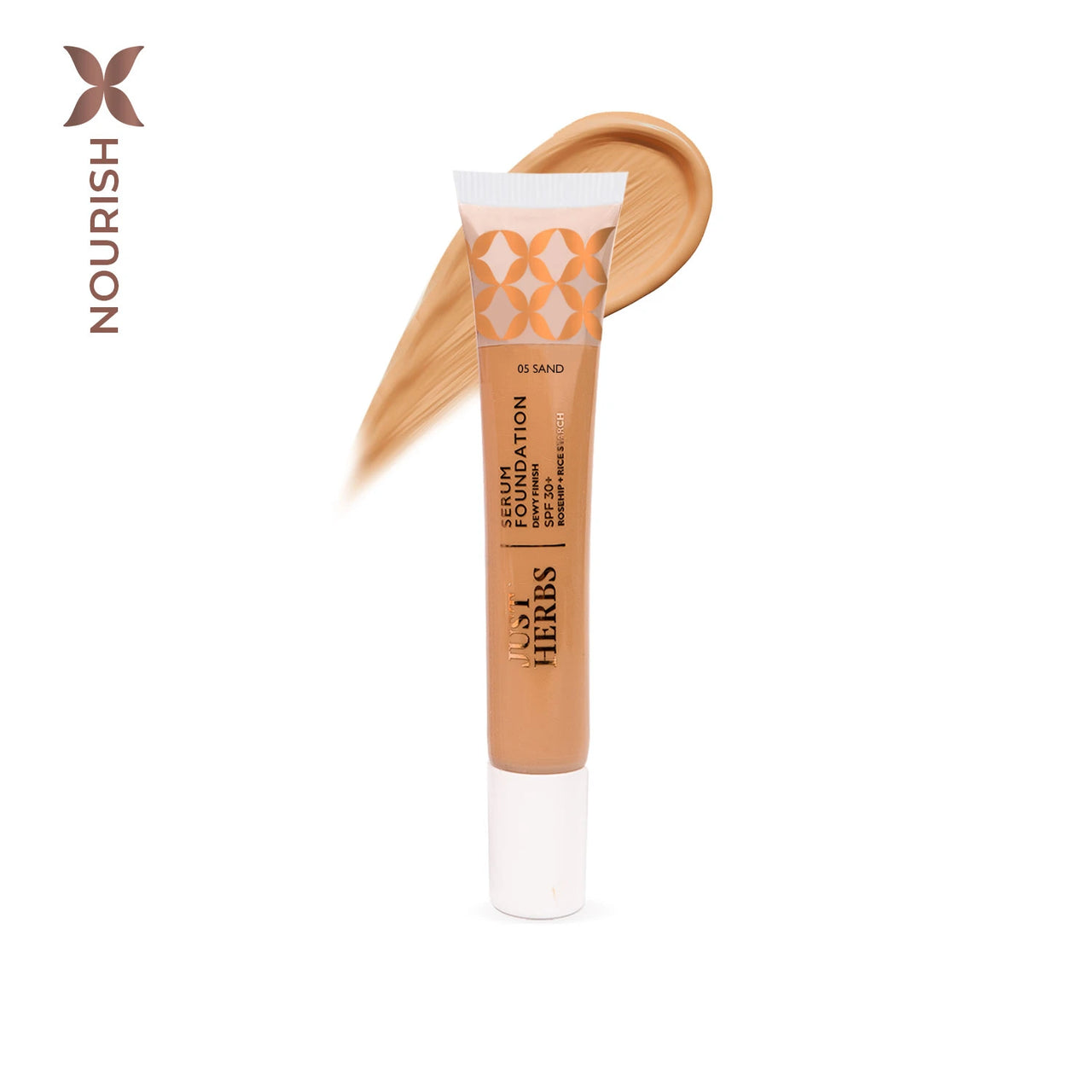 Serum Foundation Dewy Finish SPF30+ Tube with Rosehip and Rice Starch