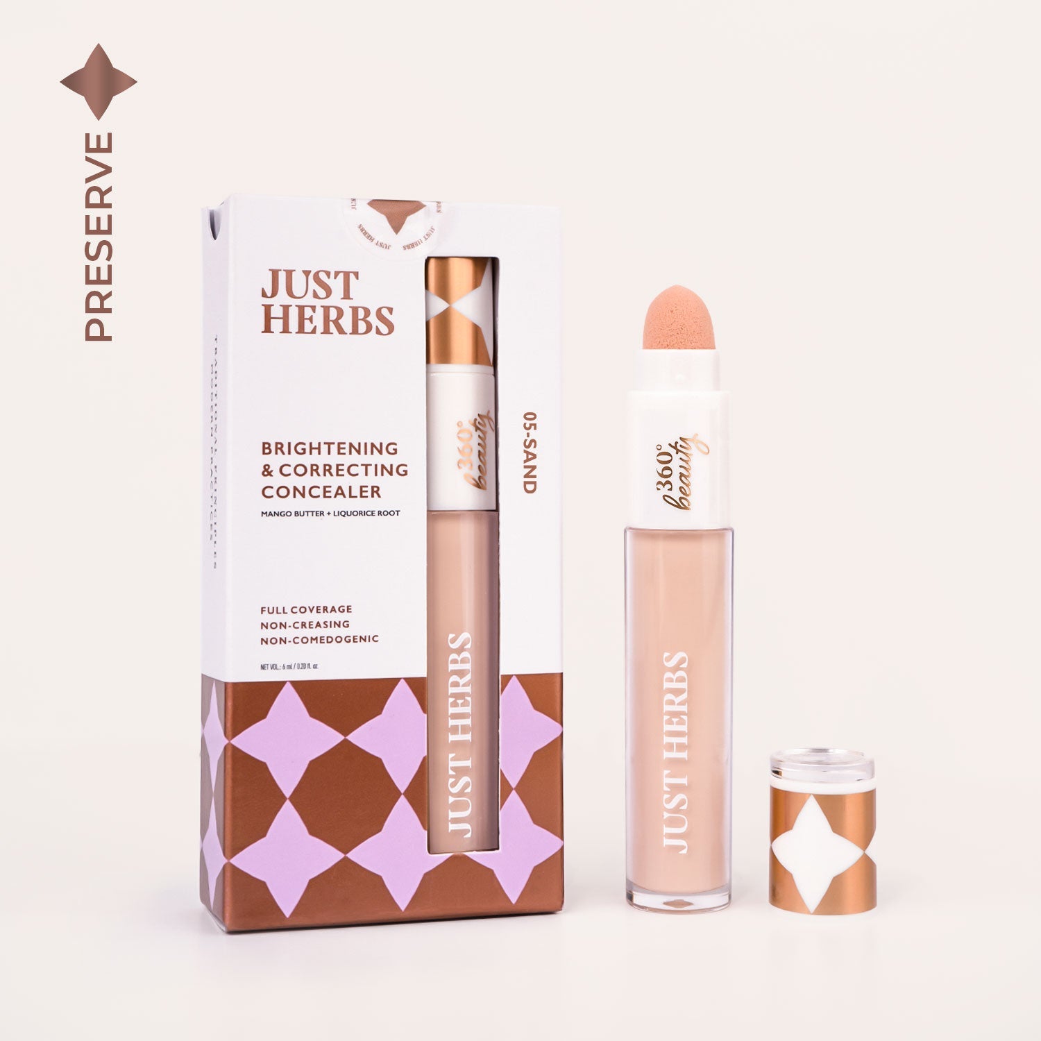 

Concealer Brightening & Correcting - Mango Butter and Liquorice Root - Just Herbs, 05-sand
