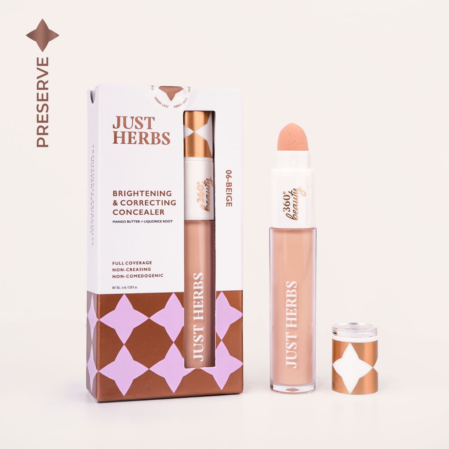 

Concealer Brightening & Correcting - Mango Butter and Liquorice Root - Just Herbs, 06-beige