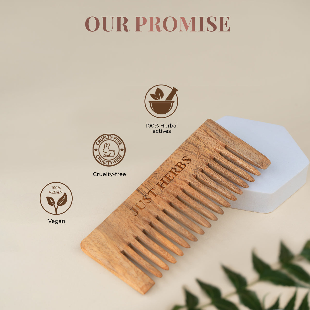 Handmade Wide-Tooth Neem Comb