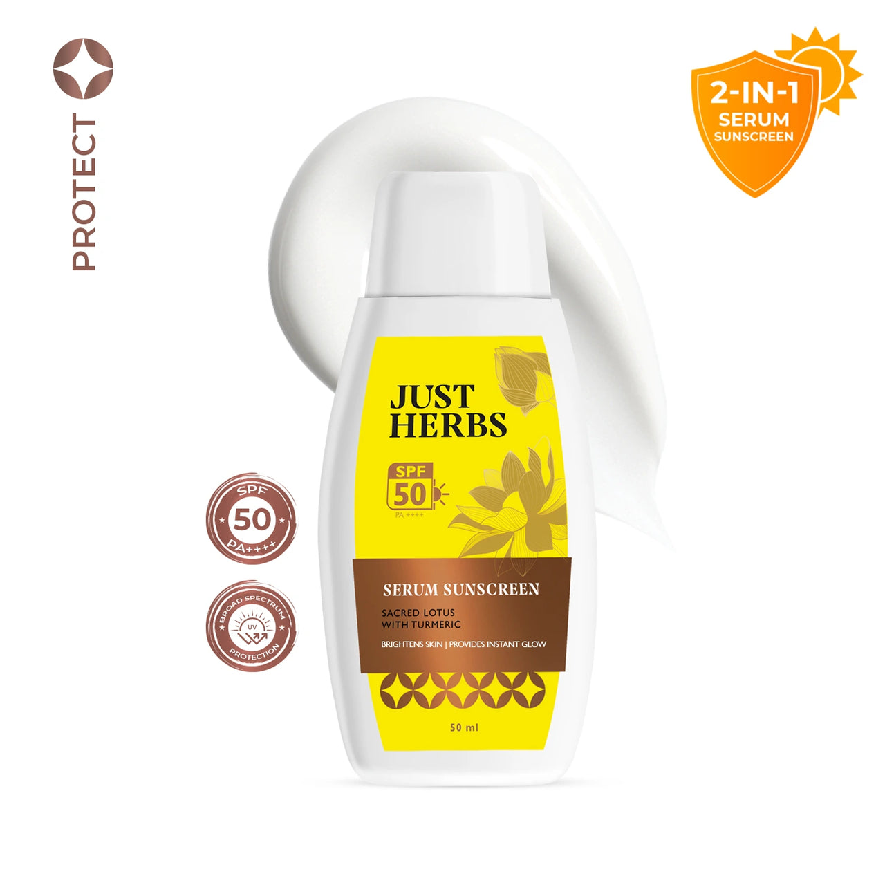 2-in-1 Serum Sunscreen with Sacred Lotus & Turmeric | SPF 50 PA++++