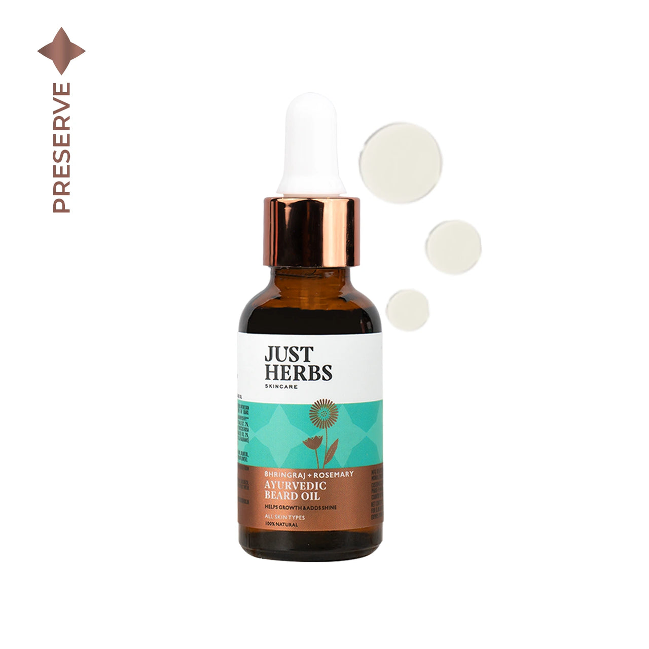 Ayurvedic Beard Oil with Bhringraj & Rosemary: 30 ml