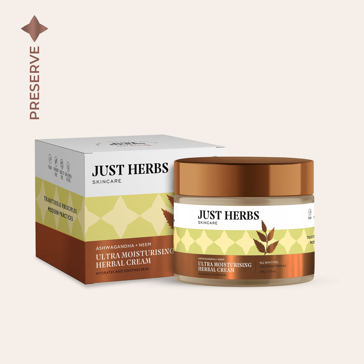 Ultra Moisturising Herbal Cream with Ashwagandha and Neem - Just Herbs