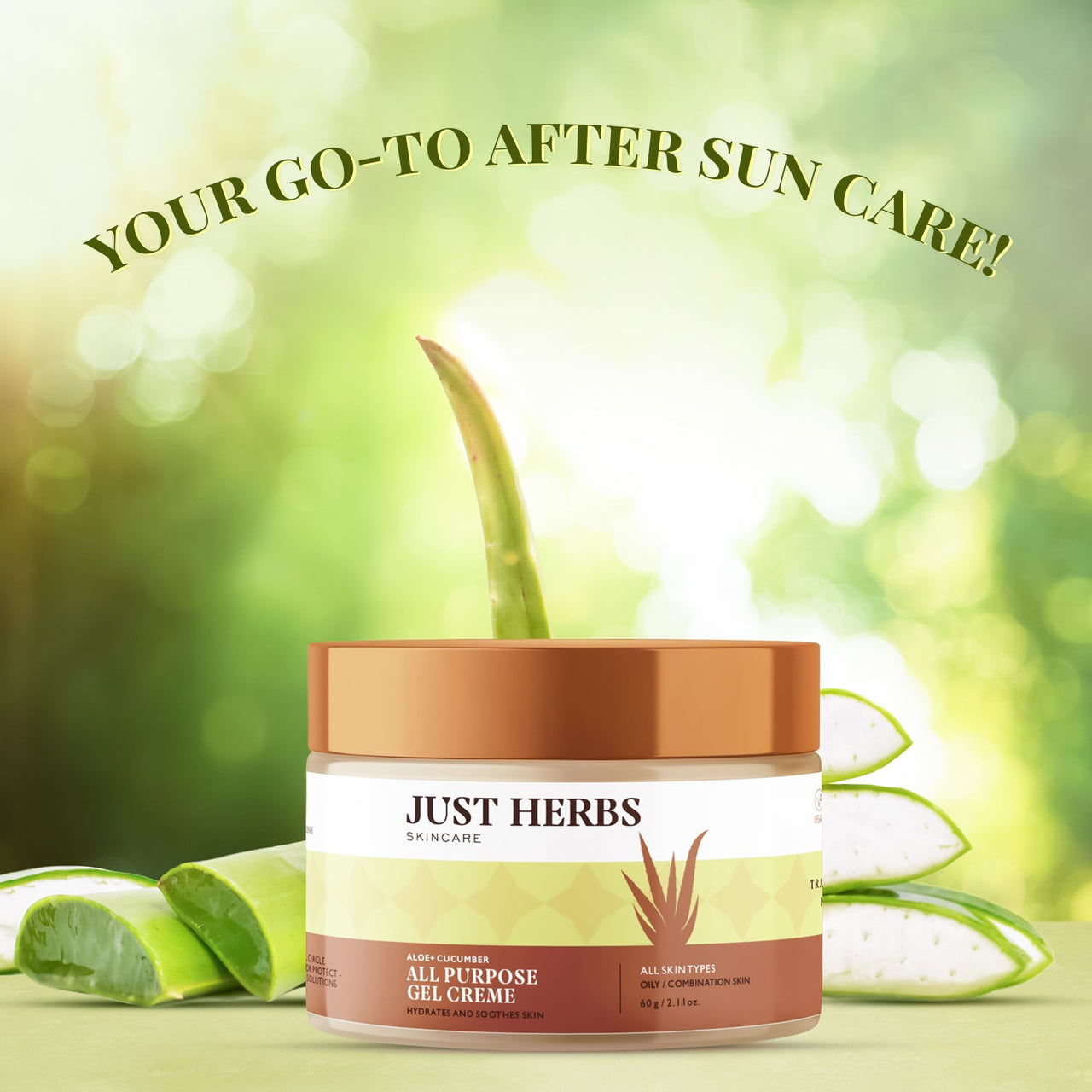 All Purpose Gel Creme with Aloe Vera and Cucumber - Just Herbs