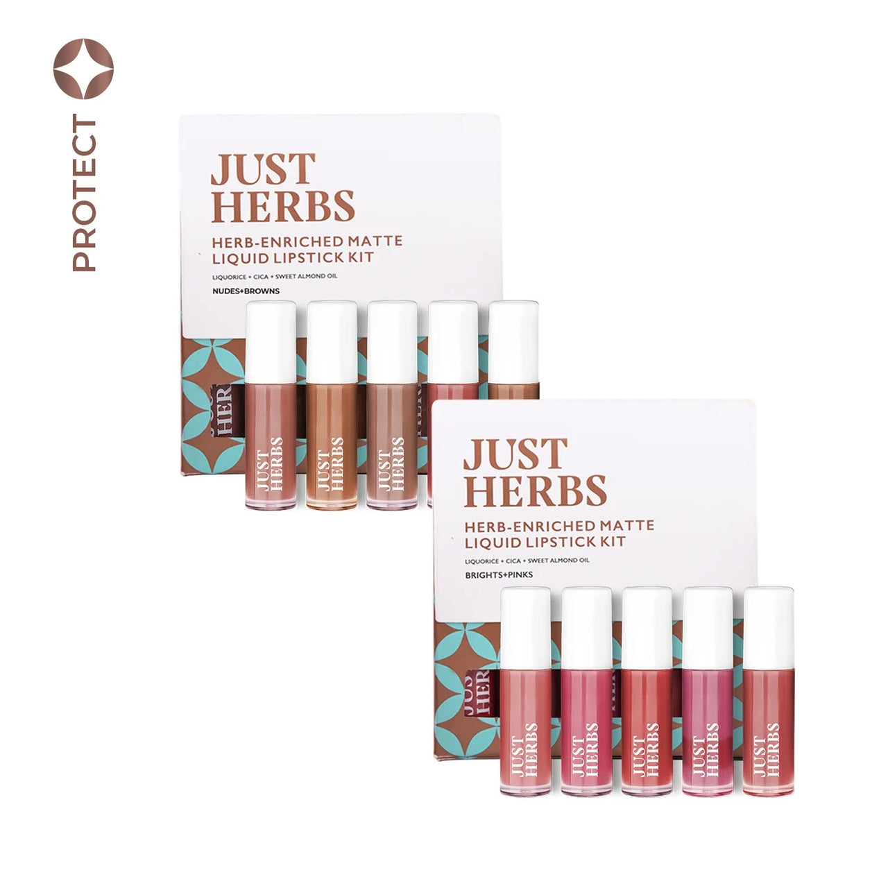 Herb-enriched Matte Liquid Lipstick Combo (Brights & Pinks + Nudes & Browns)
