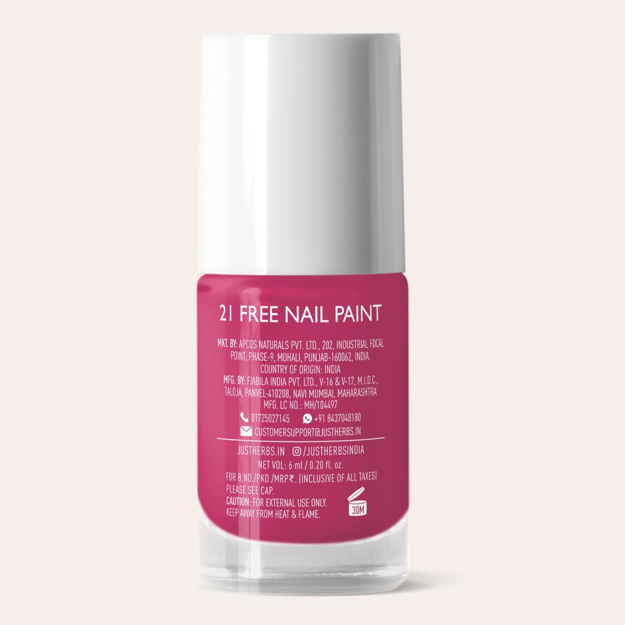 Nail Paints | 21-Free Formula - 6ml
