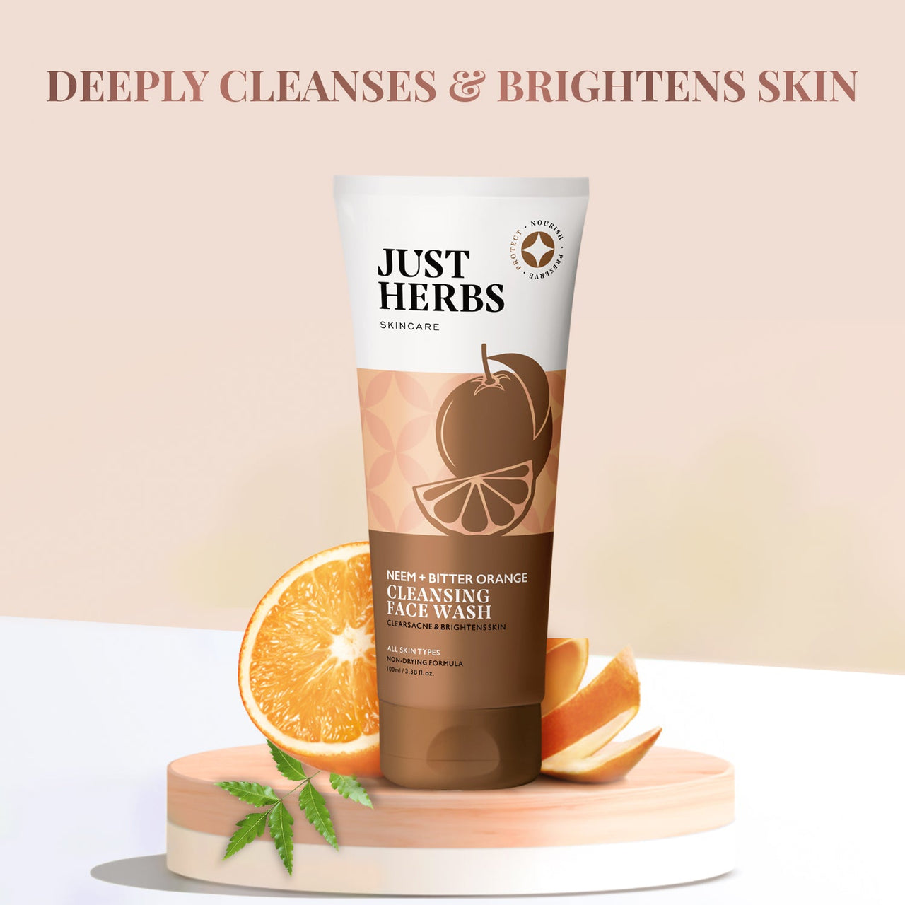 Cleansing Face Wash with Neem and Bitter Orange - Just Herbs