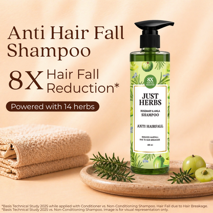 Anti Hairfall Shampoo 480ml | Rosemary, Amla & 12 Herbs