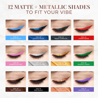 Herb-Enriched Waterproof Eyeliner Organic with Jojoba Oil & Vitamin E