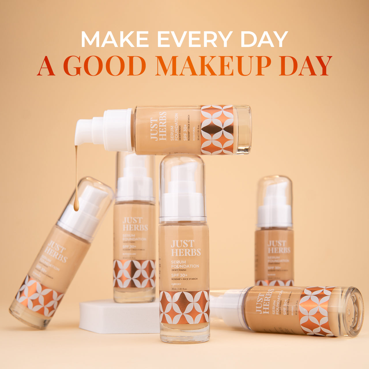 Coffee: Serum Foundation Dewy Finish SPF 30+ with Rosehip and Rice Starch