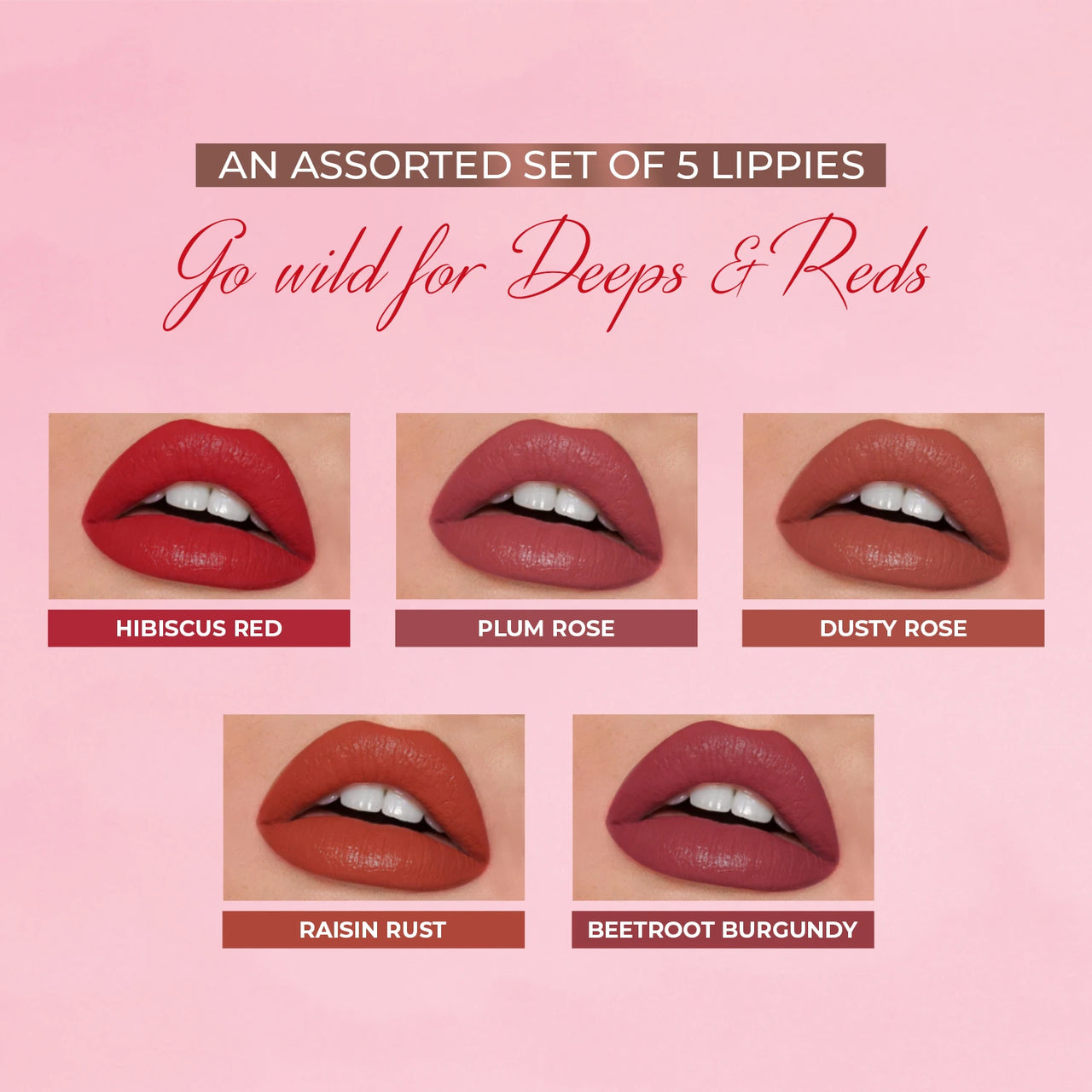 Herb-enriched Matte Liquid Lipstick Combo (Deeps & Reds + Brights & Pinks)